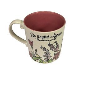Spectrum Designz Floral Ceramic Mug "Be Joyful Always" Inspirational